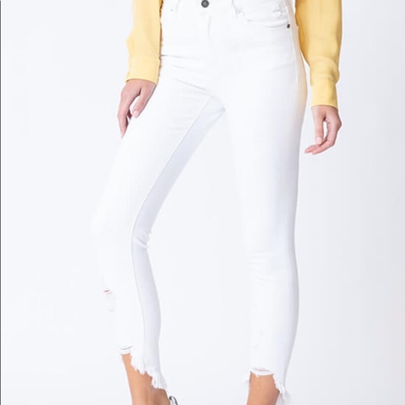 KanCan White Distressed Denim Jeans - Picture 1 of 3